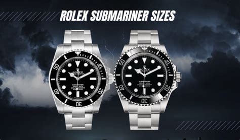 rolex submarine size|Rolex Submariner size chart.